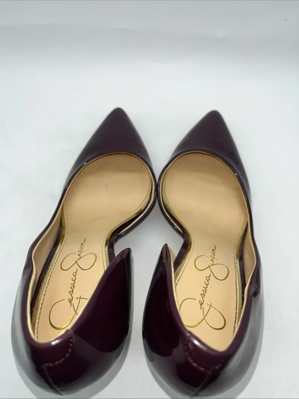 Jessica Simpson Purple Parent Leather D'Orsay Pumps Heels Sz 7.5 M